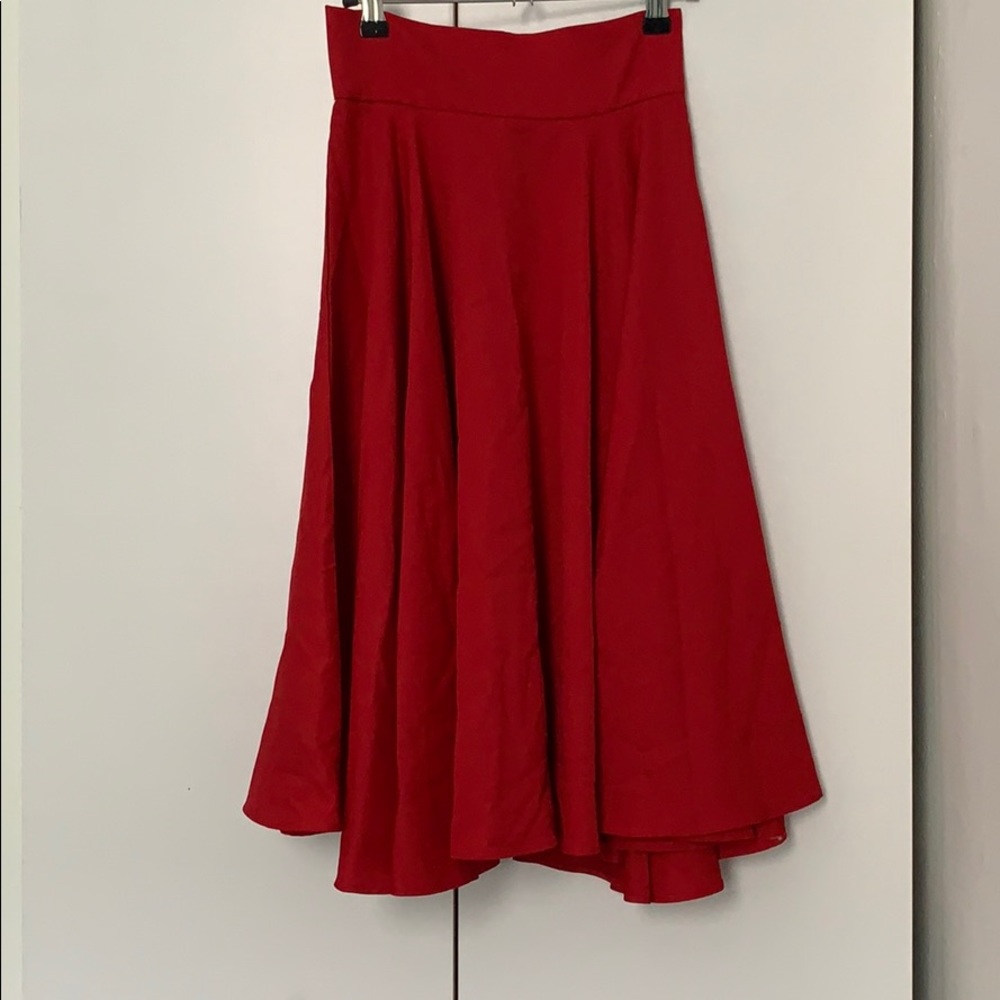 Midi red skirt